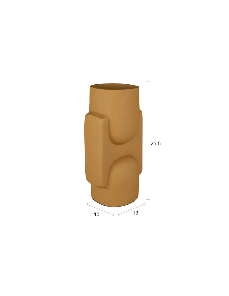 Vase Santos Ochre von Dutchbone aus Aluminium im 70er-Retro-Look