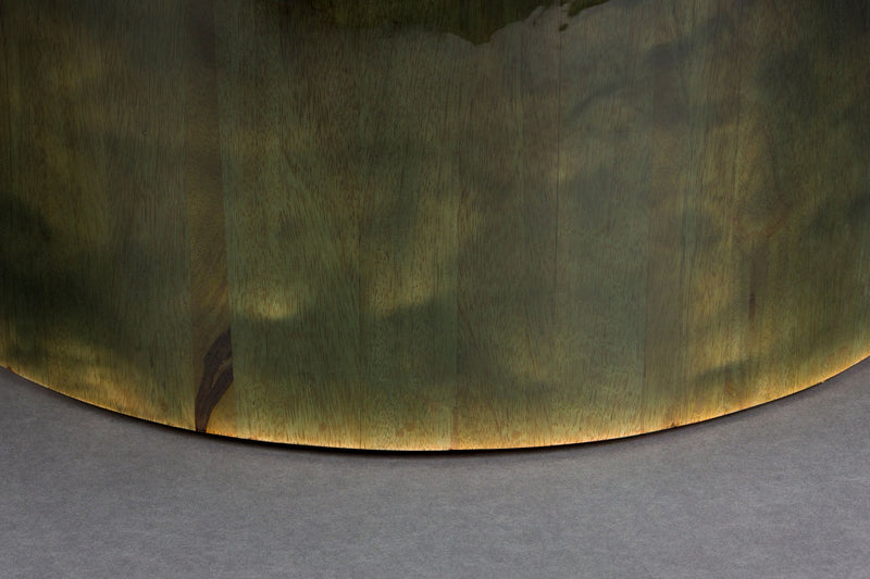 Couchtisch Mush 60 aus Mangoholz in Grün, Retro-Design von Dutchbone