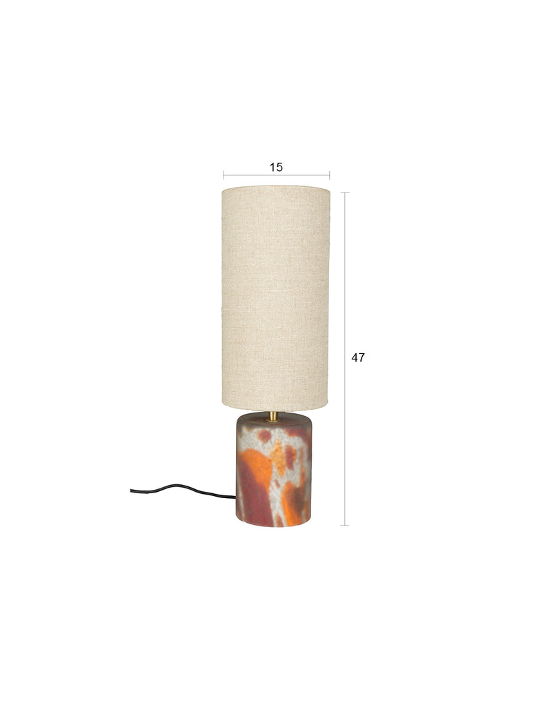Tischlampe Earl mit Leinenschirm in Boho-Stil, Dutchbone, E27-Fassung