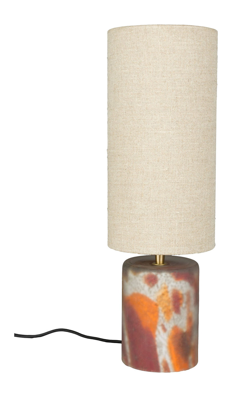 Tischlampe Earl mit Leinenschirm in Boho-Stil, Dutchbone, E27-Fassung
