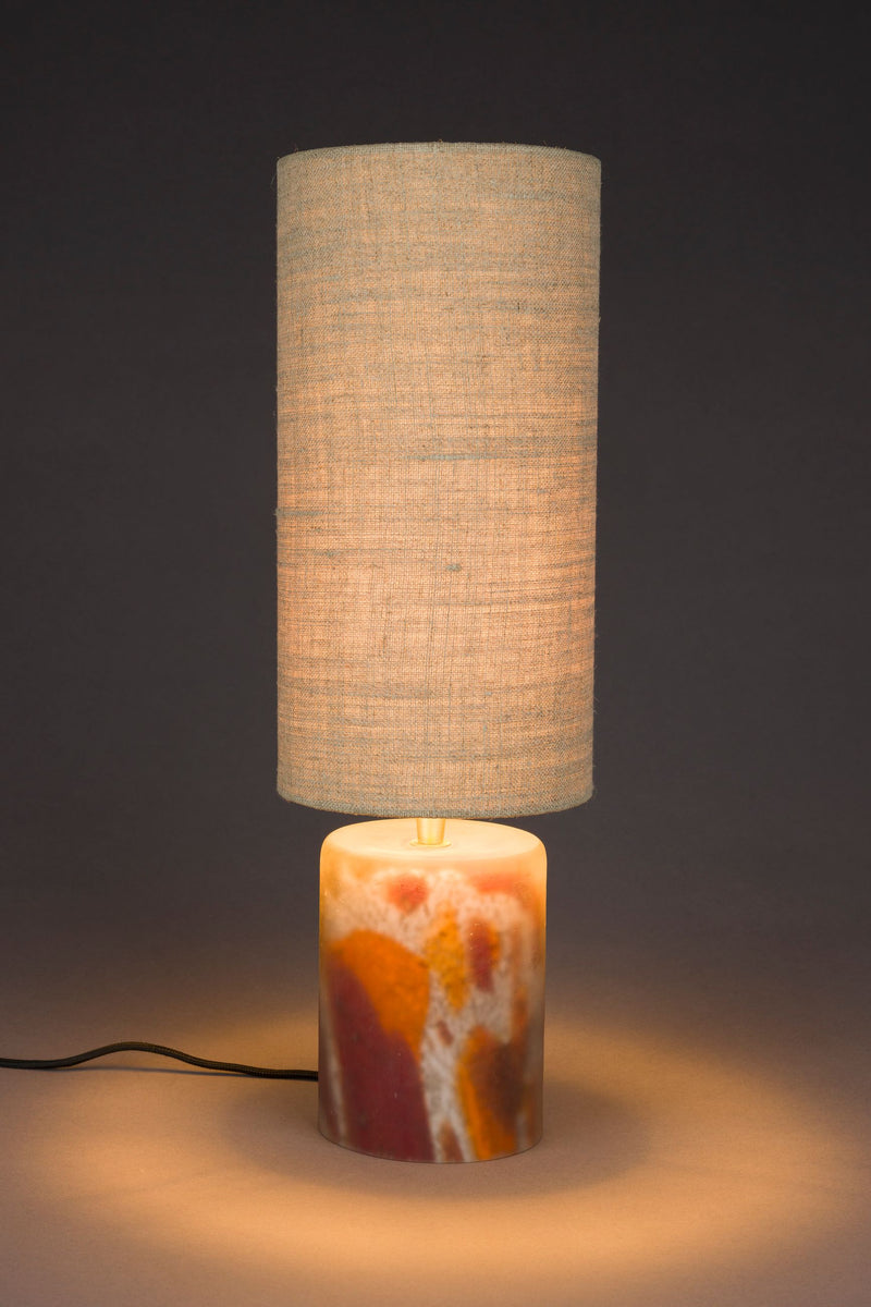 Tischlampe Earl mit Leinenschirm in Boho-Stil, Dutchbone, E27-Fassung