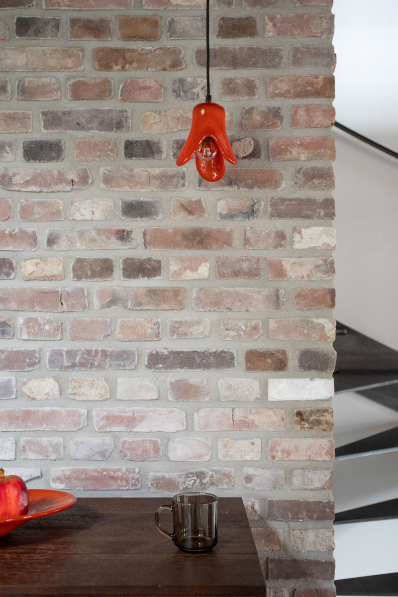 Pendelleuchte Gable von Dutchbone in Orange aus Glas mit E27-Fassung