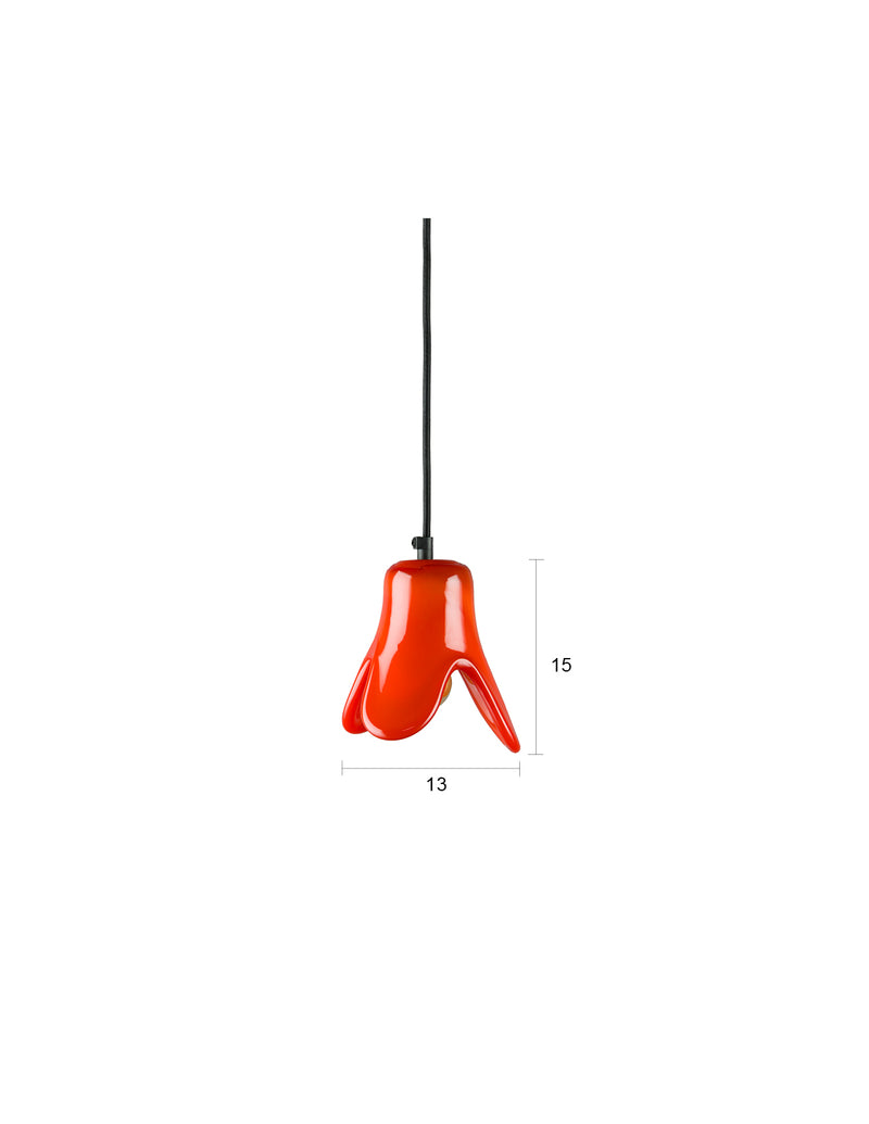 Pendelleuchte Gable von Dutchbone in Orange aus Glas mit E27-Fassung