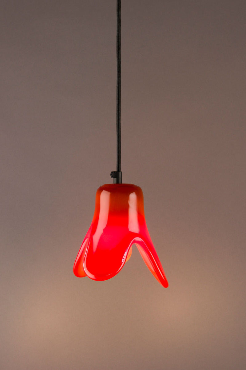 Pendelleuchte Gable von Dutchbone in Orange aus Glas mit E27-Fassung