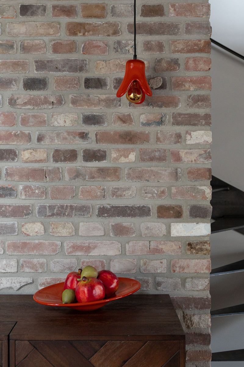 Pendelleuchte Gable von Dutchbone in Orange aus Glas mit E27-Fassung