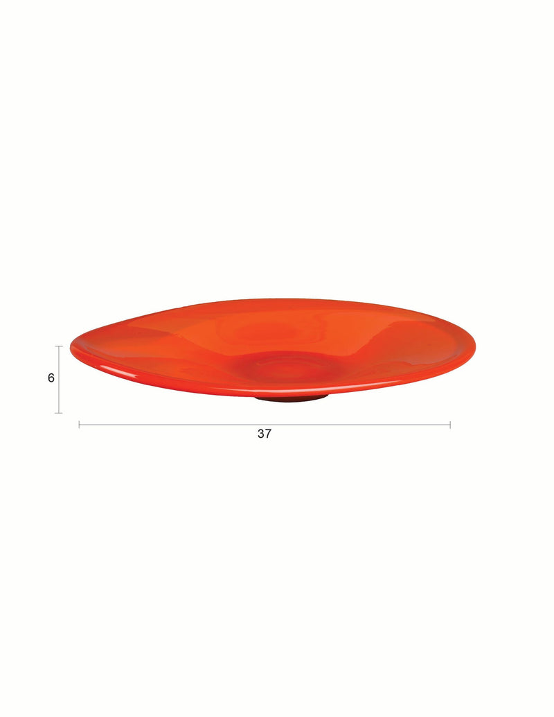 Tablett Gable aus Glas in Orange von Dutchbone im Retro-Design