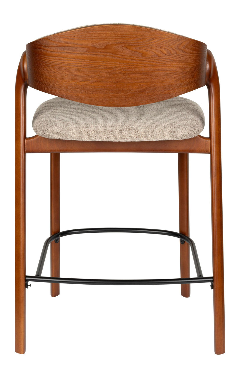 Barhocker Babington 2er-Set, Walnussfarben mit gepolsterter Sitzfläche
