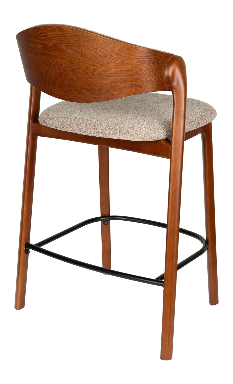Barhocker Babington 2er-Set, Walnussfarben mit gepolsterter Sitzfläche
