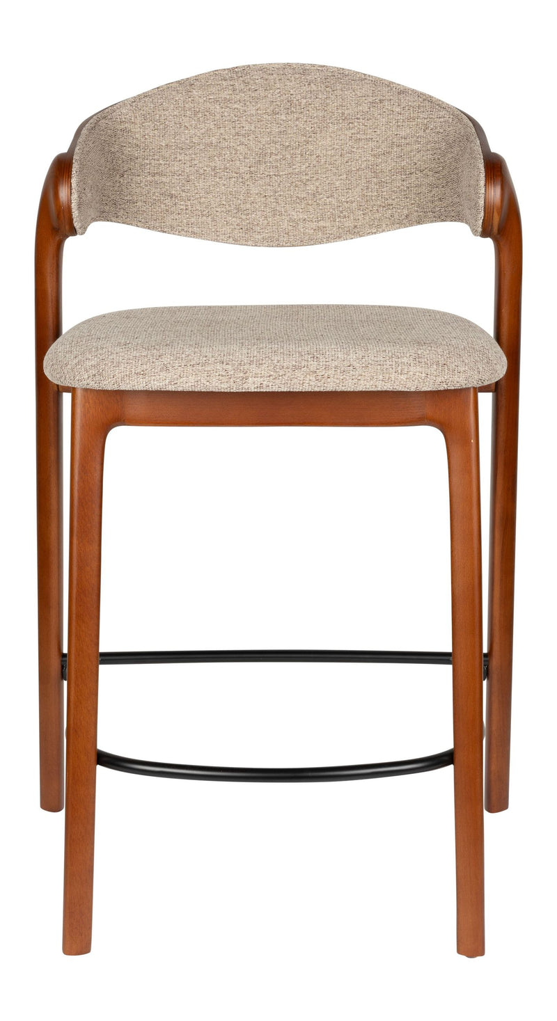 Barhocker Babington 2er-Set, Walnussfarben mit gepolsterter Sitzfläche