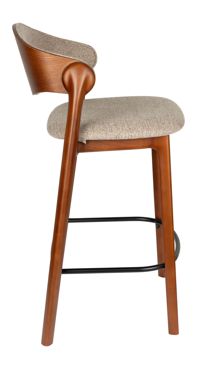 Barhocker Babington 2er-Set, Walnussfarben mit gepolsterter Sitzfläche