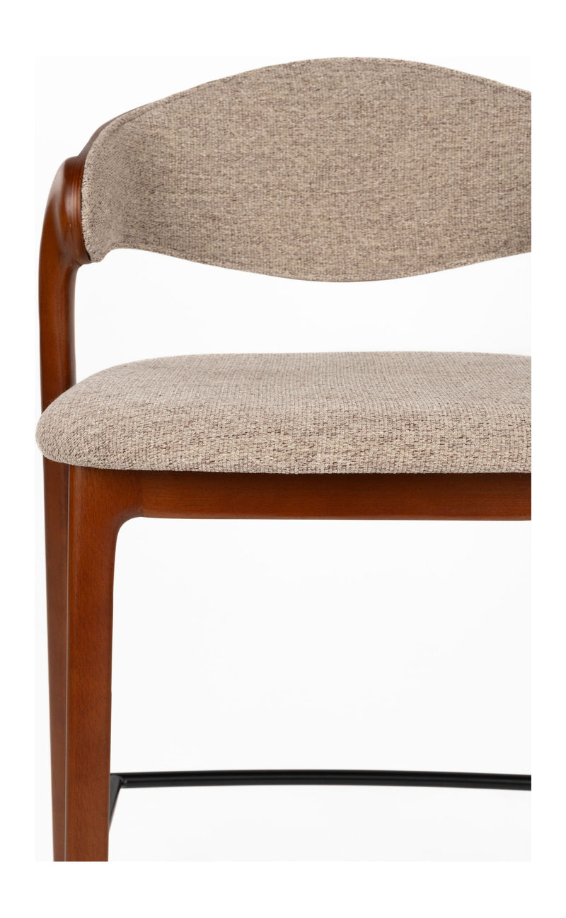 Barhocker Babington 2er-Set, Walnussfarben mit gepolsterter Sitzfläche