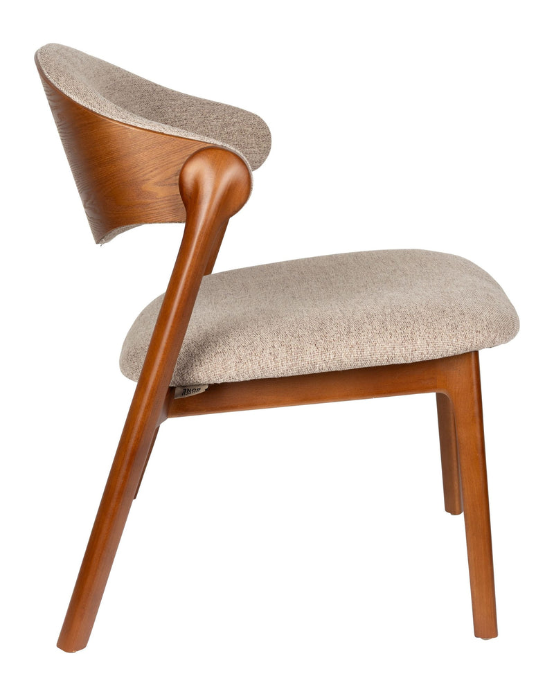 Loungesessel Babington Walnuss mit Buchenholzgestell, Vintage-Design