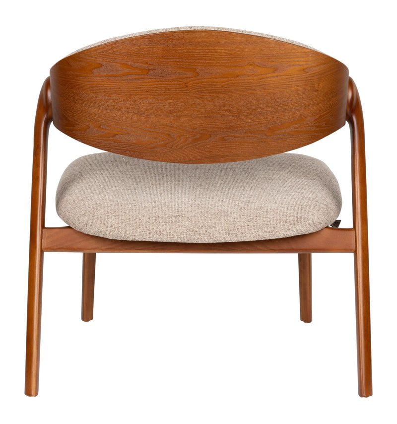 Loungesessel Babington Walnuss mit Buchenholzgestell, Vintage-Design