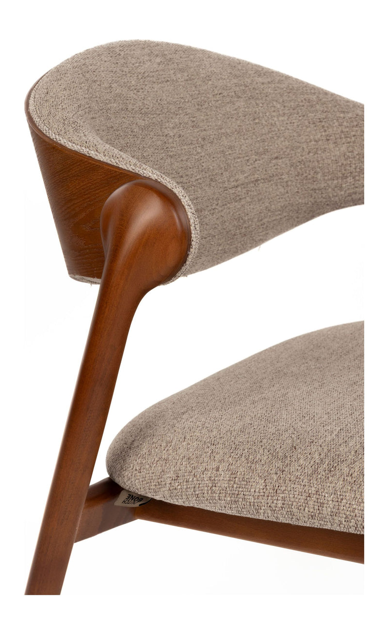 Loungesessel Babington Walnuss mit Buchenholzgestell, Vintage-Design