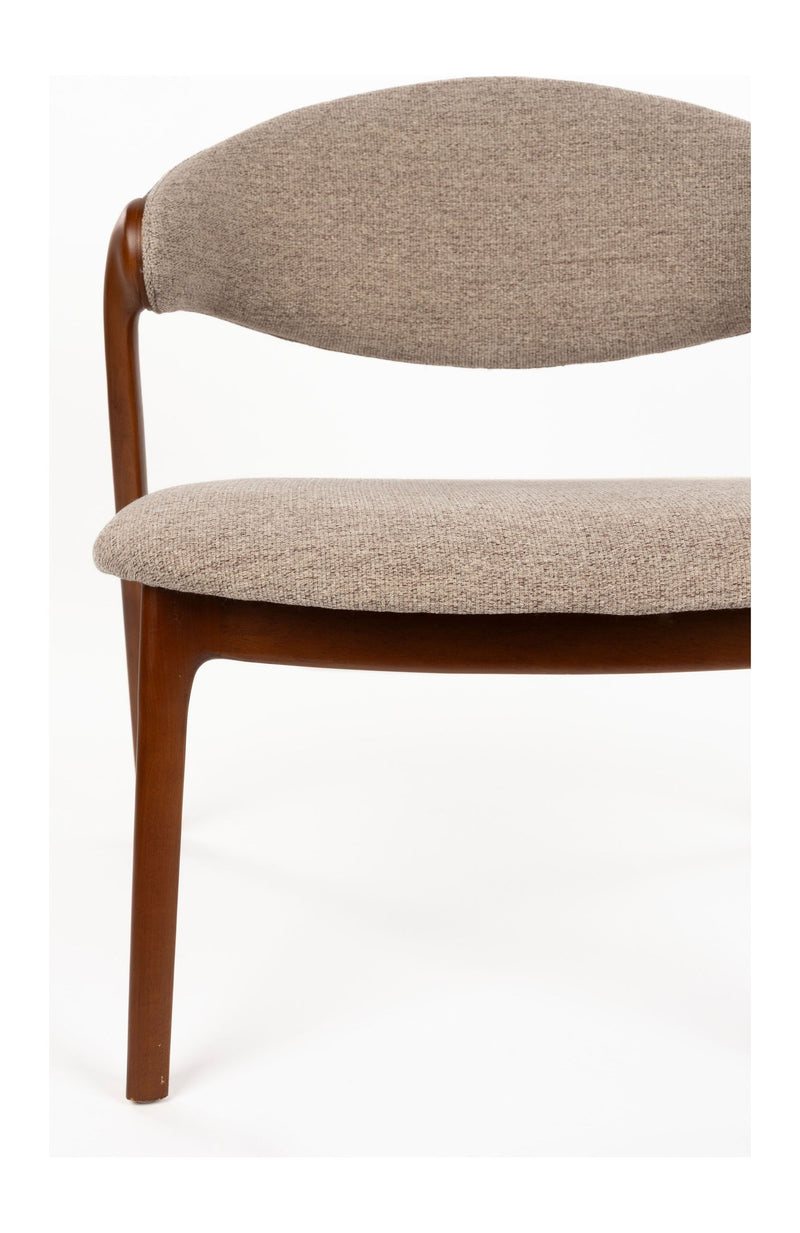 Loungesessel Babington Walnuss mit Buchenholzgestell, Vintage-Design