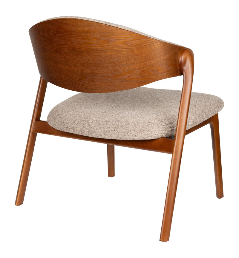 Loungesessel Babington Walnuss mit Buchenholzgestell, Vintage-Design