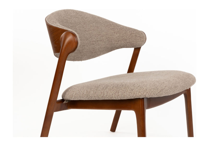 Loungesessel Babington Walnuss mit Buchenholzgestell, Vintage-Design