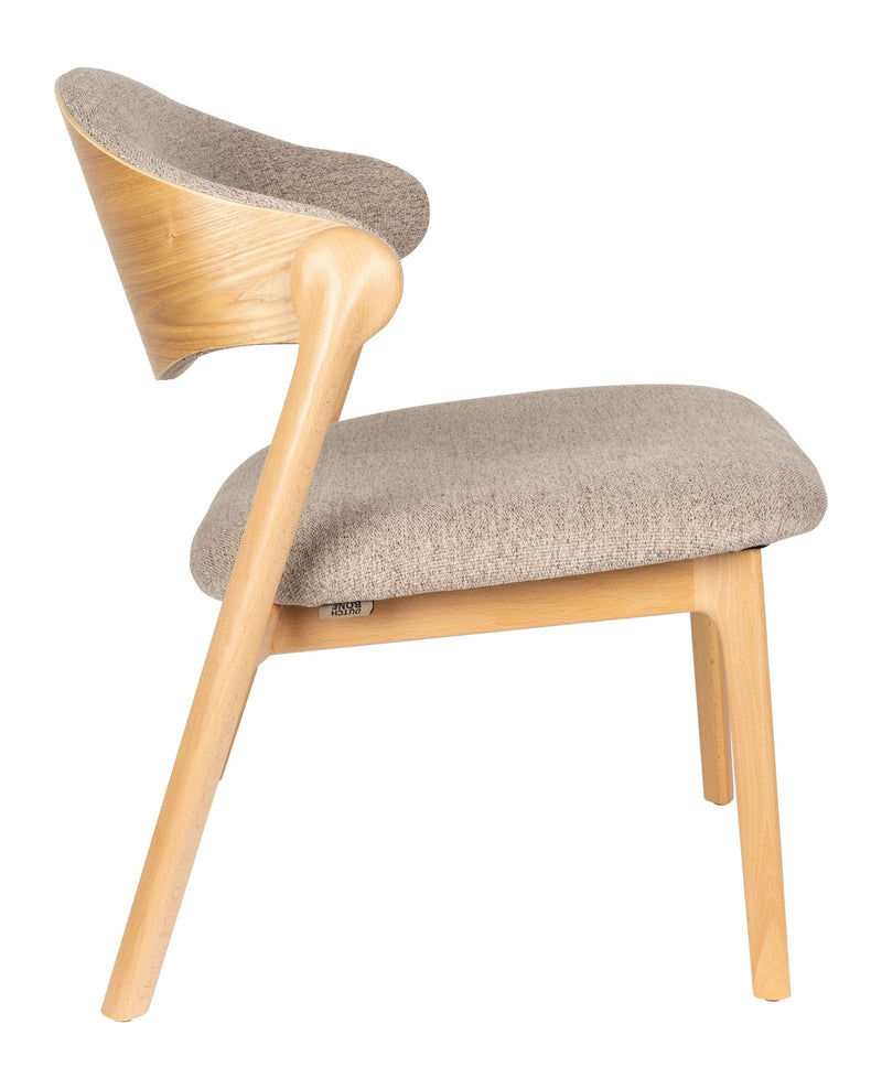 Loungesessel Babington Natural mit Buchenholz-Gestell im Boho-Stil