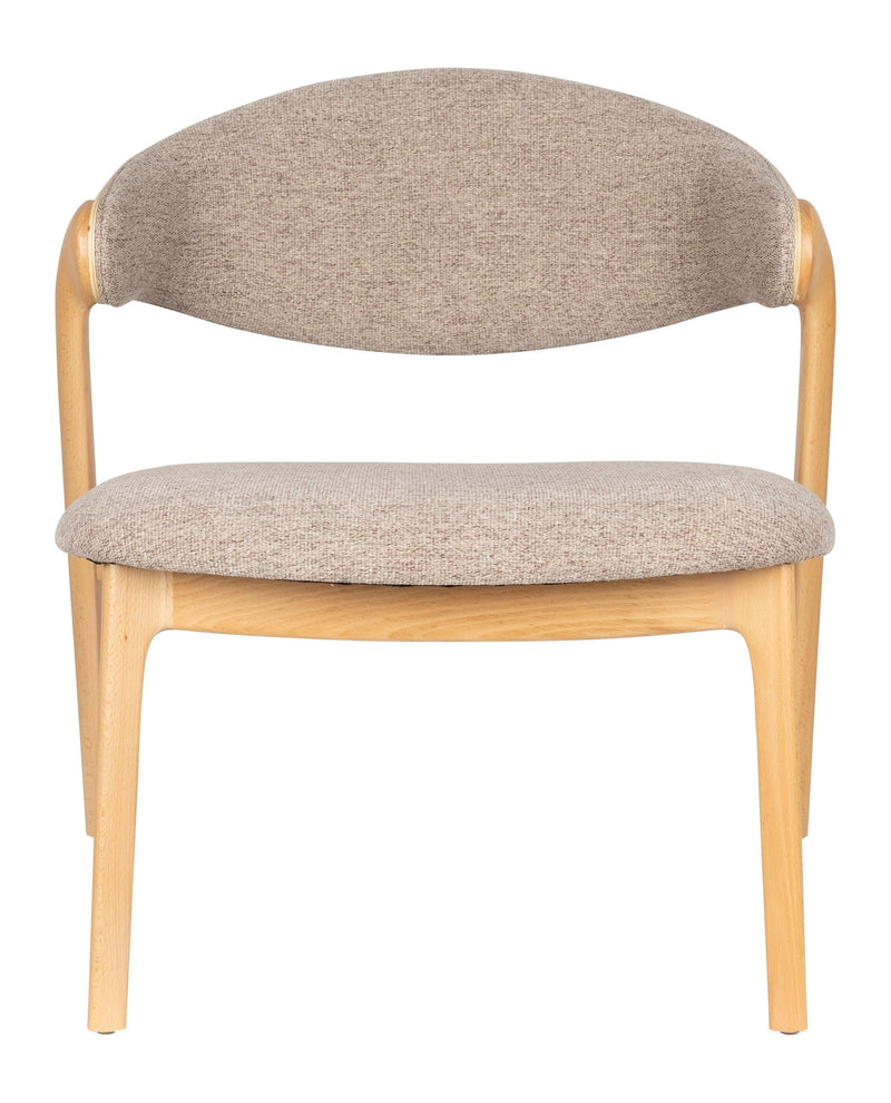 Loungesessel Babington Natural mit Buchenholz-Gestell im Boho-Stil