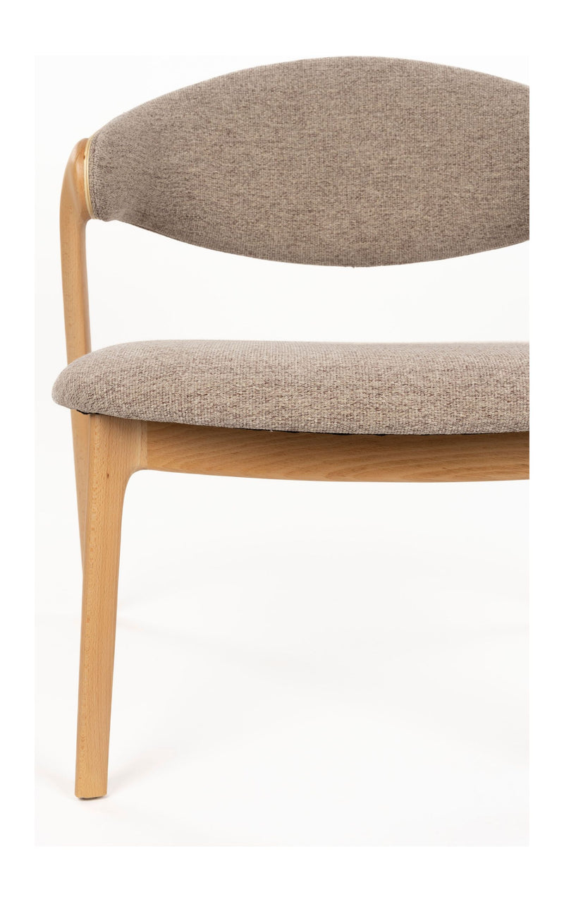 Loungesessel Babington Natural mit Buchenholz-Gestell im Boho-Stil