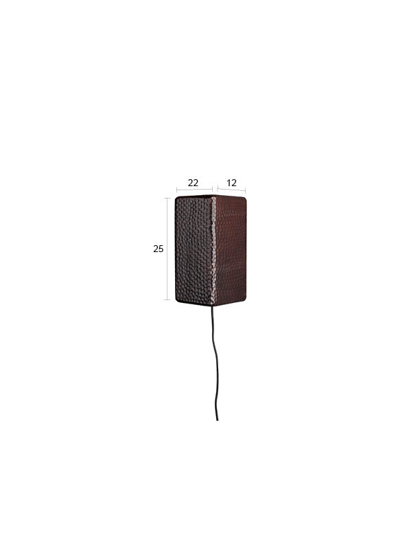 Wandlampe Marnix aus Mangoholz mit Relief-Optik, E27-Fassung, Braun
