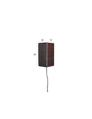 Wandlampe Marnix aus Mangoholz in Braun mit strukturierter Oberflächenoptik, Gesamtansicht.