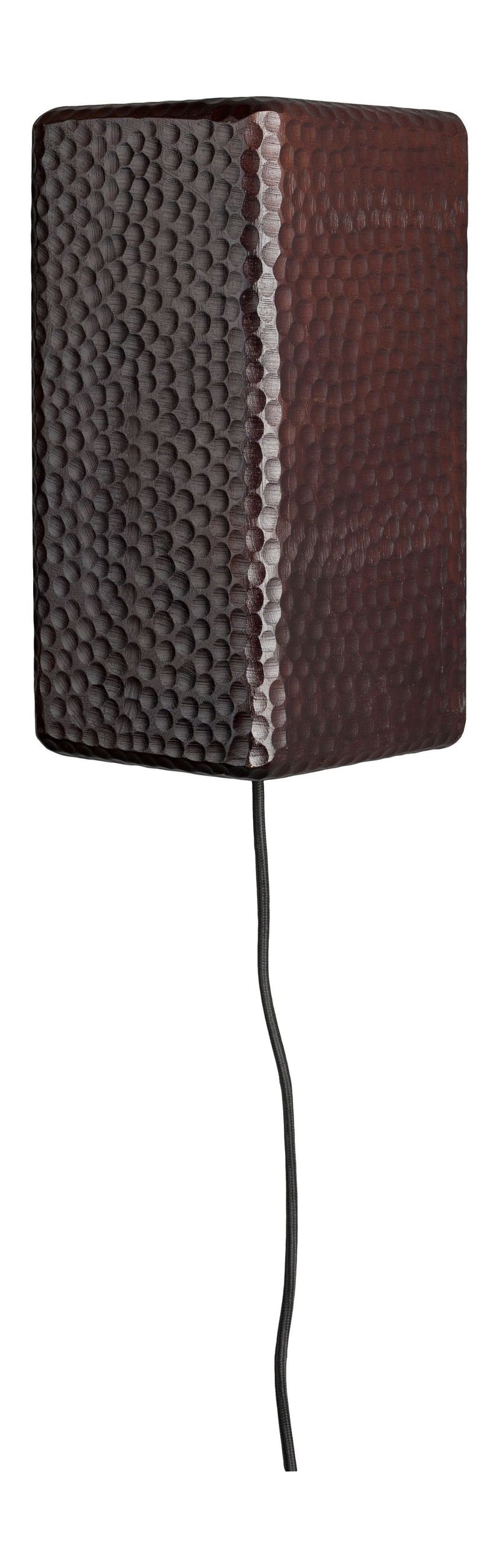 Wandlampe Marnix aus Mangoholz mit Relief-Optik, E27-Fassung, Braun