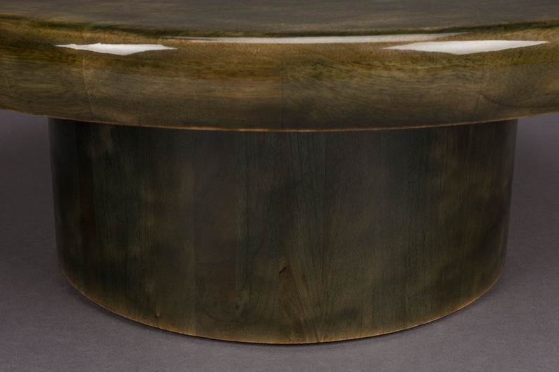 Couchtisch Mush 80 aus Mangoholz in Grün, Dutchbone Retro-Design