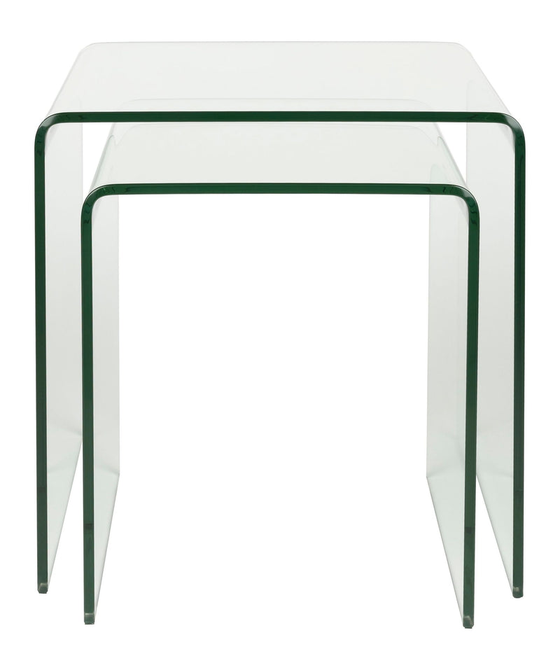 Beistelltisch Vetro 2er-Set aus Glas, Transparent von Dutchbone