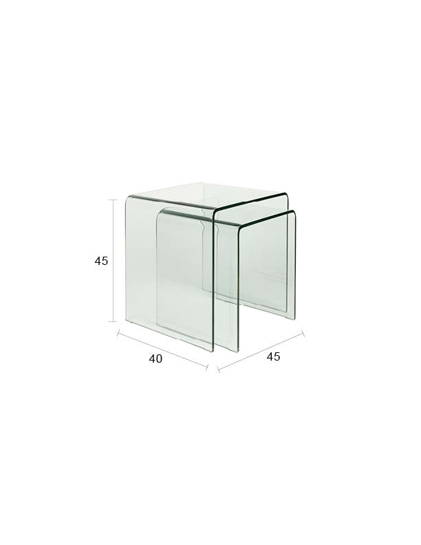 Beistelltisch Vetro 2er-Set aus Glas, Transparent von Dutchbone