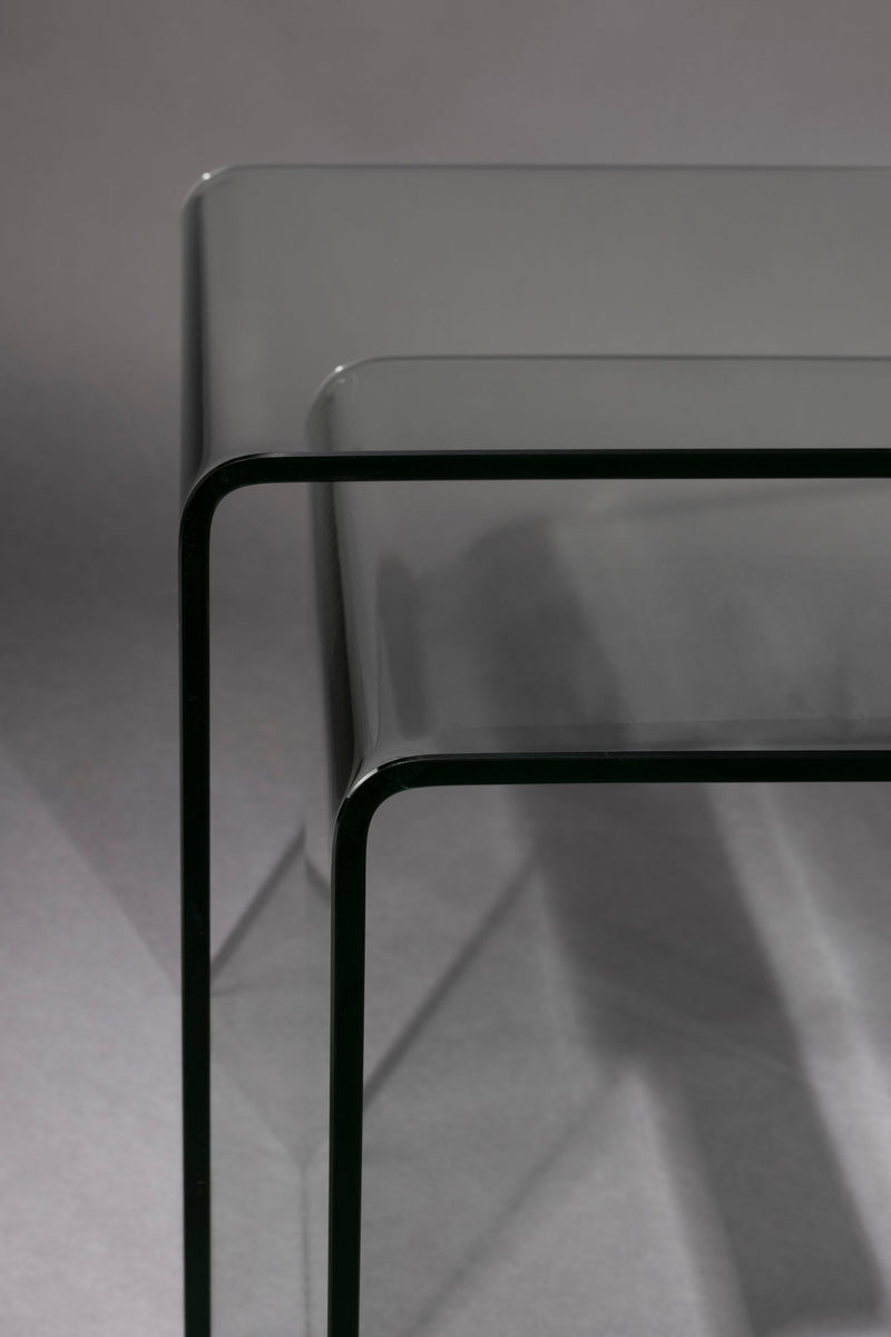 Beistelltisch Vetro 2er-Set aus Glas, Transparent von Dutchbone
