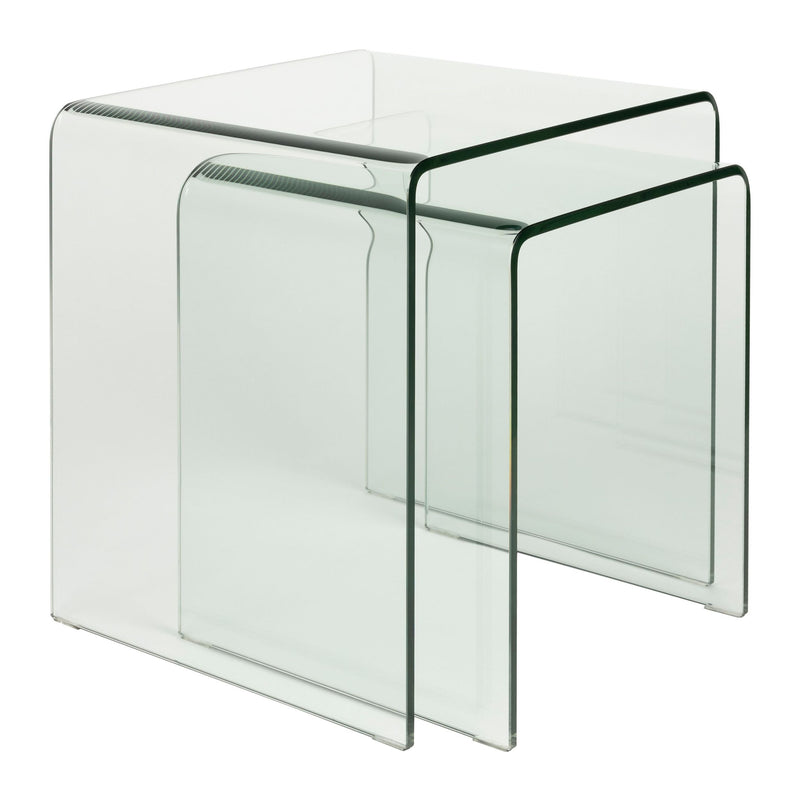 Beistelltisch Vetro 2er-Set aus Glas, Transparent von Dutchbone