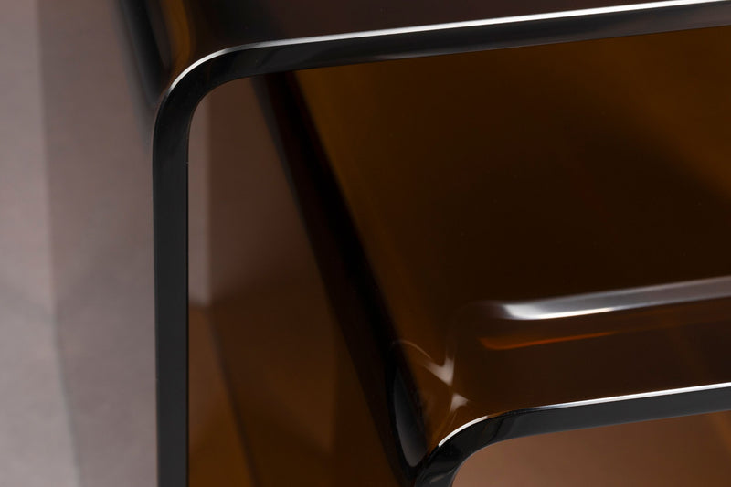 Beistelltisch Vetro 2er-Set aus Glas in Braun von Dutchbone
