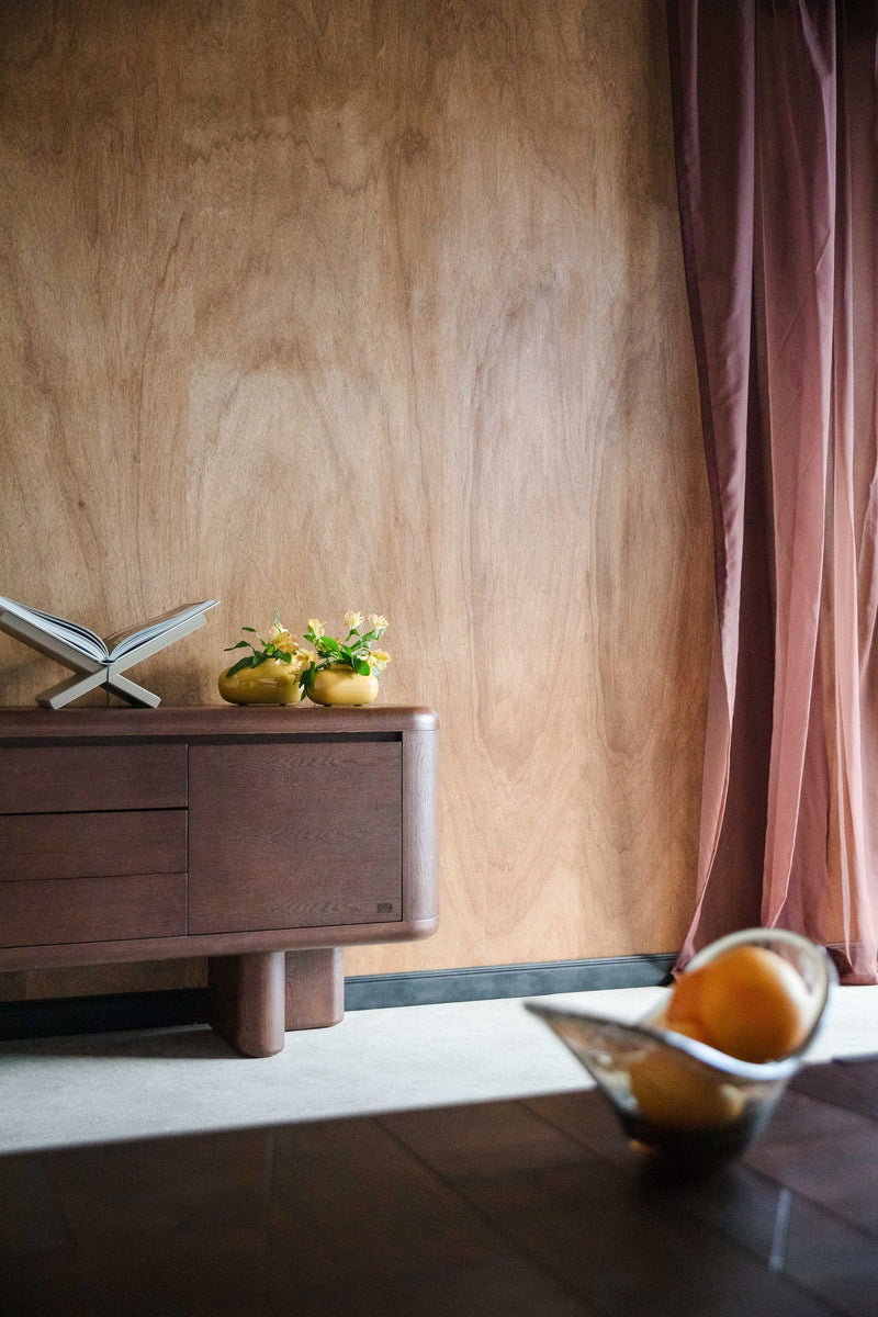 Sideboard Herman im Vintage-Look mit 3 Schubladen aus Eschenfurnier