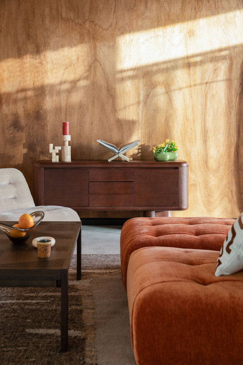 Sideboard Herman im Vintage-Look mit 3 Schubladen aus Eschenfurnier