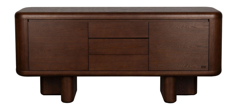 Sideboard Herman im Vintage-Look mit 3 Schubladen aus Eschenfurnier