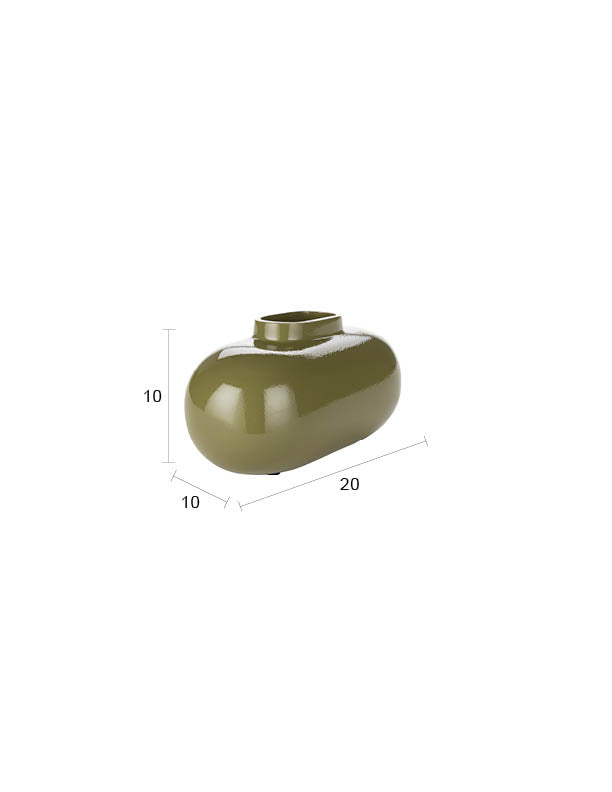 Vase Droplet M Green Dutchbone, Aluminium im Retro-Design