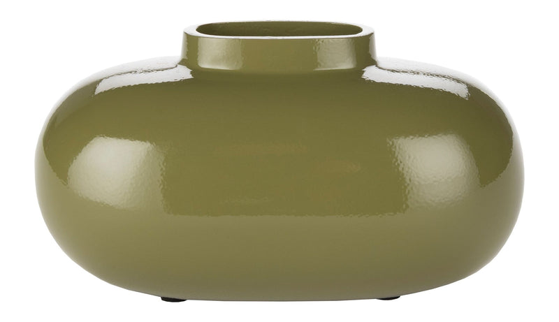 Vase Droplet S Dutchbone Grün – kleine Aluminiumvase im Retro-Design