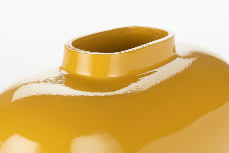 Deko-Vase Droplet M Ochre aus glänzendem Aluminium von Dutchbone