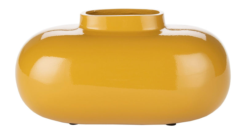 Deko-Vase Droplet M Ochre aus glänzendem Aluminium von Dutchbone