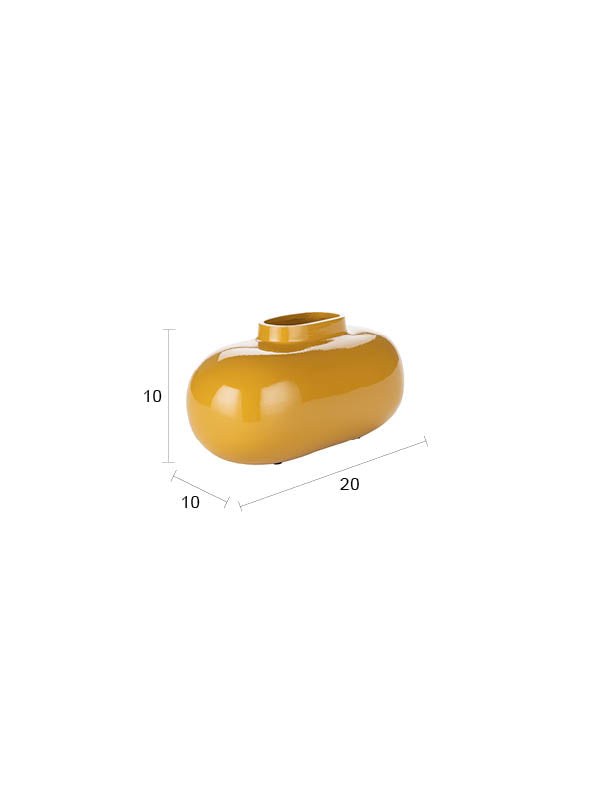 Deko-Vase Droplet M Ochre aus glänzendem Aluminium von Dutchbone