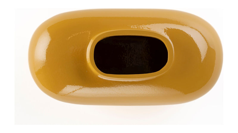 Deko-Vase Droplet S Ochre aus Aluminium mit glänzender Oberfläche