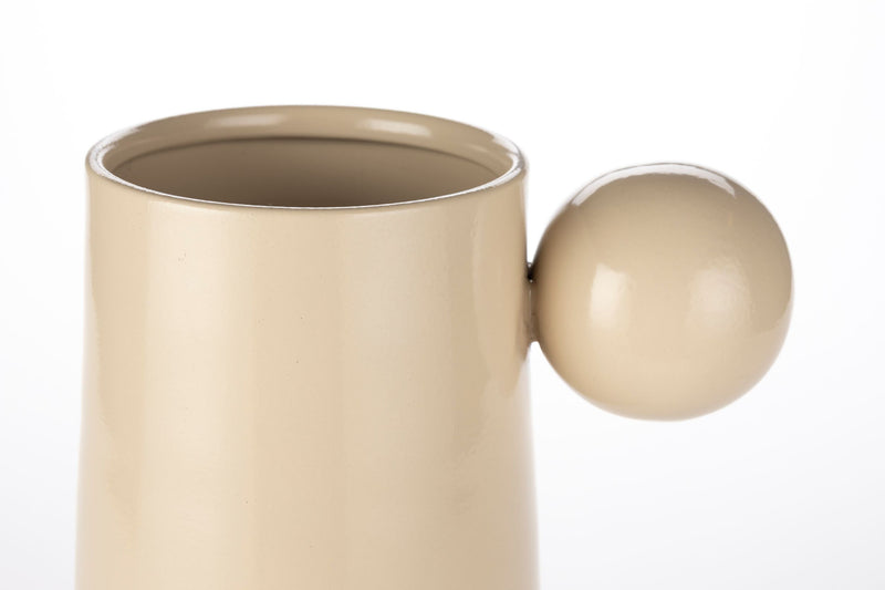 Vase Dot L in Beige mit Kugel-Detail aus Eisen von Dutchbone