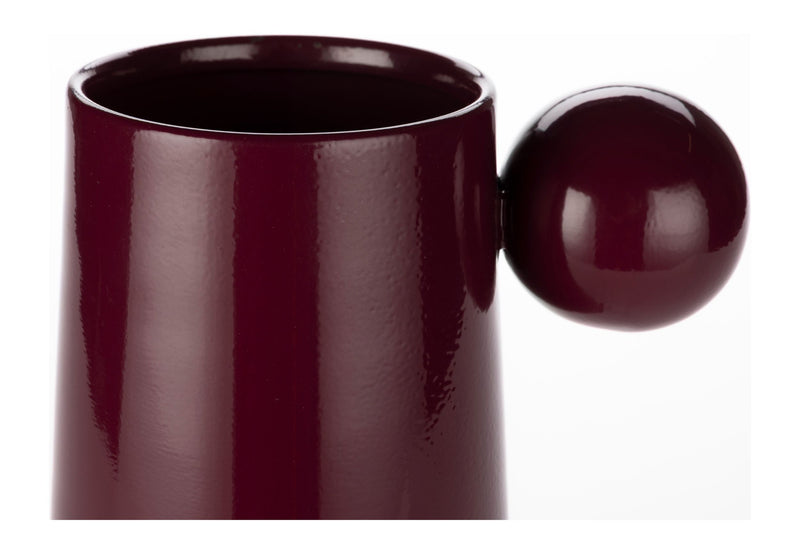 Dutchbone Vase Dot M Bordeaux aus Eisen mit Glanzfinish für Wohnzimmer