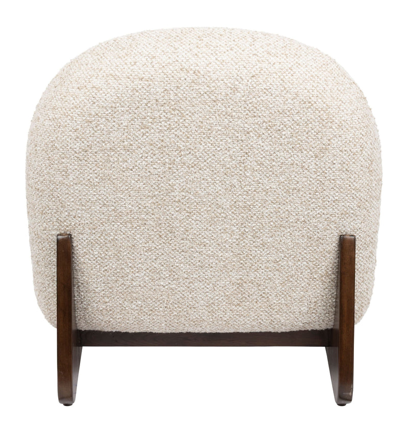 Loungesessel Loom Beige mit Eschenholz-Gestell im Boho-Vintage-Stil