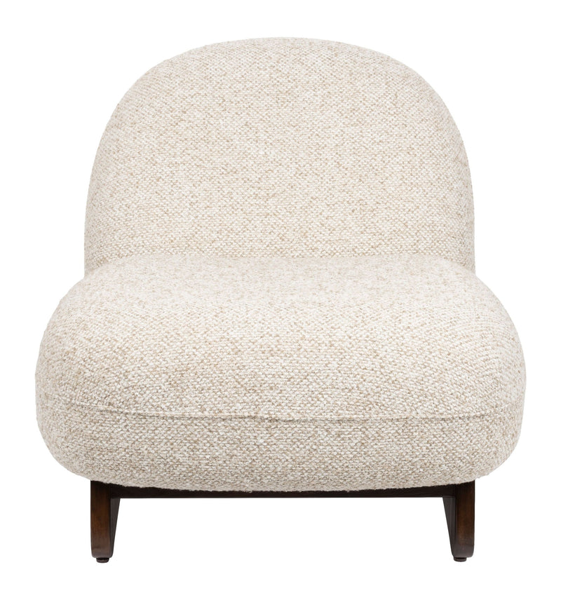 Loungesessel Loom Beige mit Eschenholz-Gestell im Boho-Vintage-Stil
