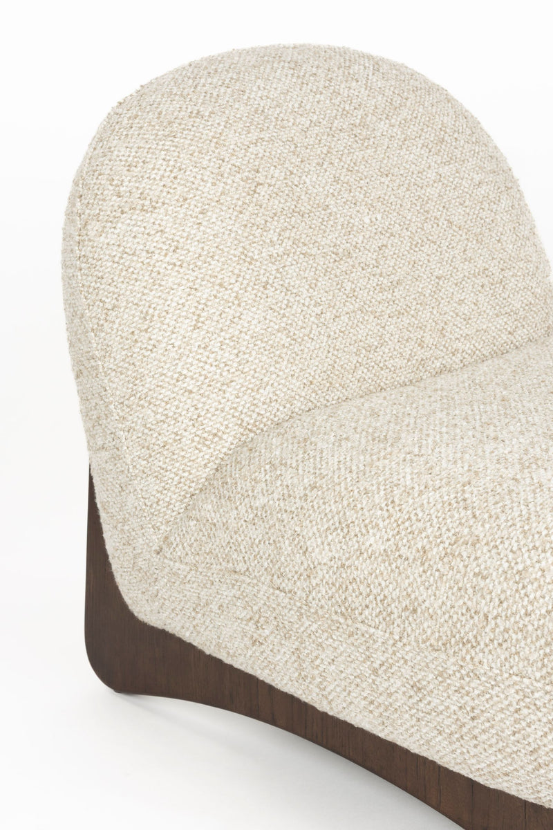 Loungesessel Loom Beige mit Eschenholz-Gestell im Boho-Vintage-Stil