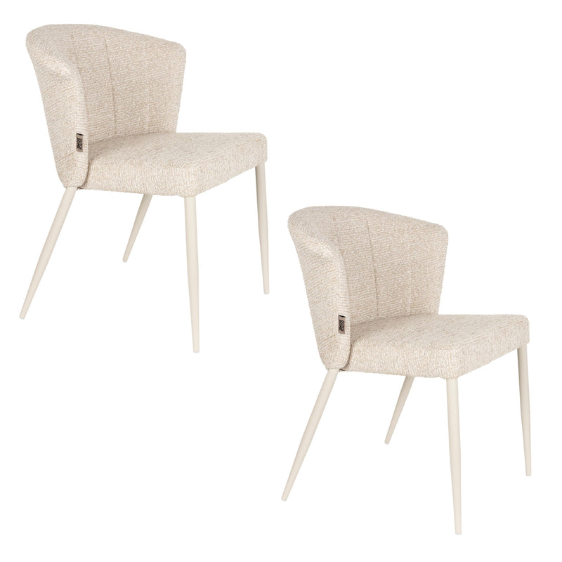 Esszimmerstuhl Georgia, stapelbares 2er-Set aus Sperrholz in Beige