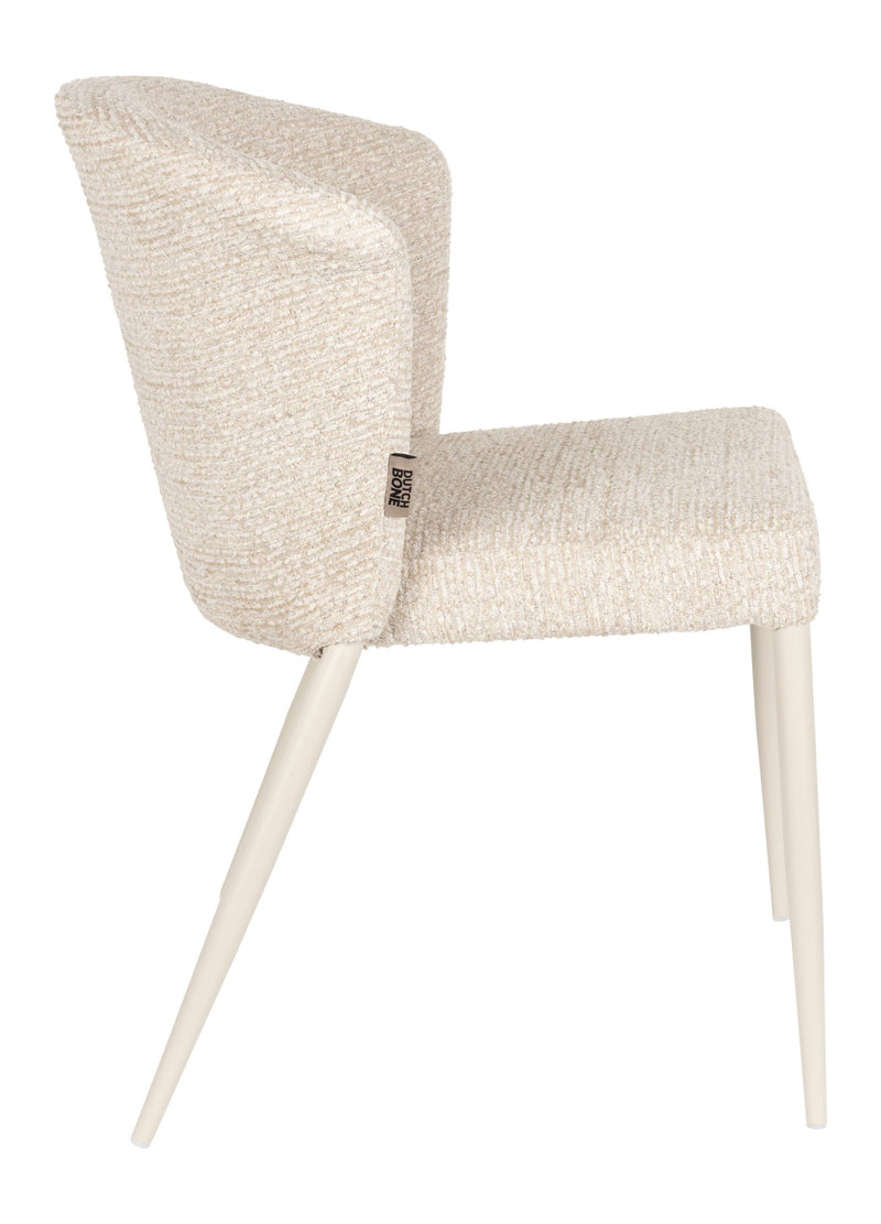 Esszimmerstuhl Georgia, stapelbares 2er-Set aus Sperrholz in Beige