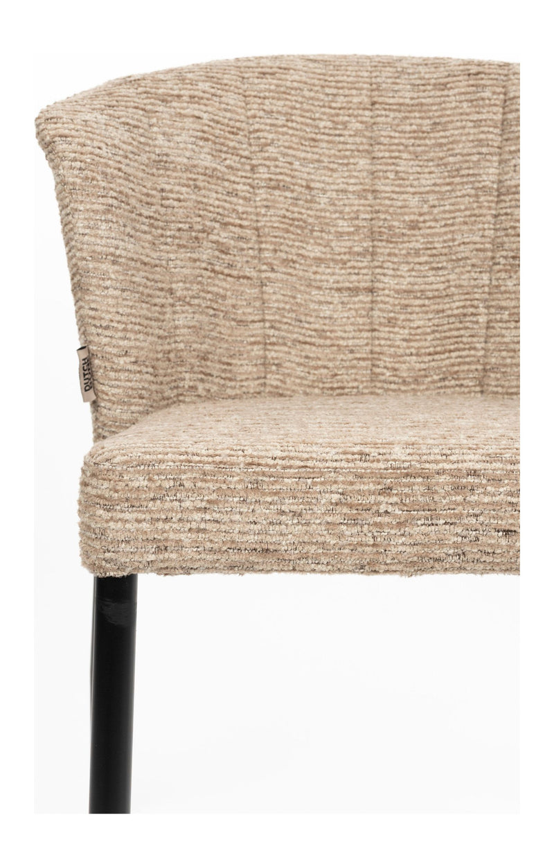 Esszimmerstuhl Georgia im 2er-Set, Samt in Soft Brown mit Metallbeinen
